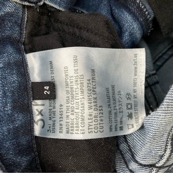 3X1 Cropped Ombre Raw Hem Jeans W4 Shelter Straight High Rise Size 24 - Picture 8 of 8